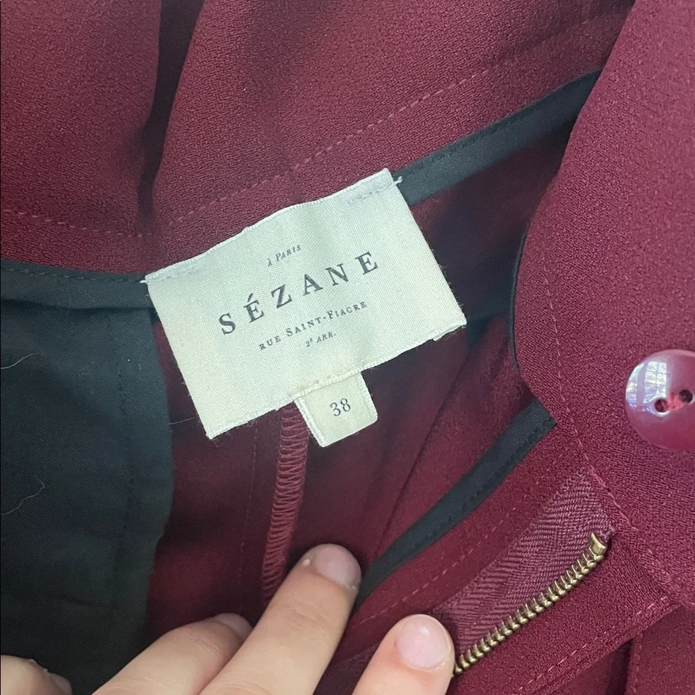 Sézane Austin Burgundy Trousers